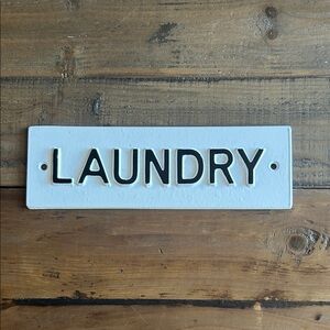 Magnolia White Metal Sign